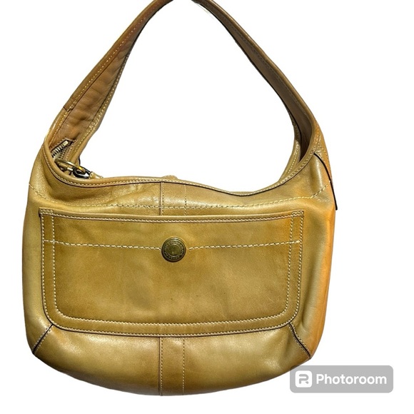 Coach Legacy Ergo shoulder bag Pre-loved smooth leather w/tan sateen fabric - Picture 1 of 6